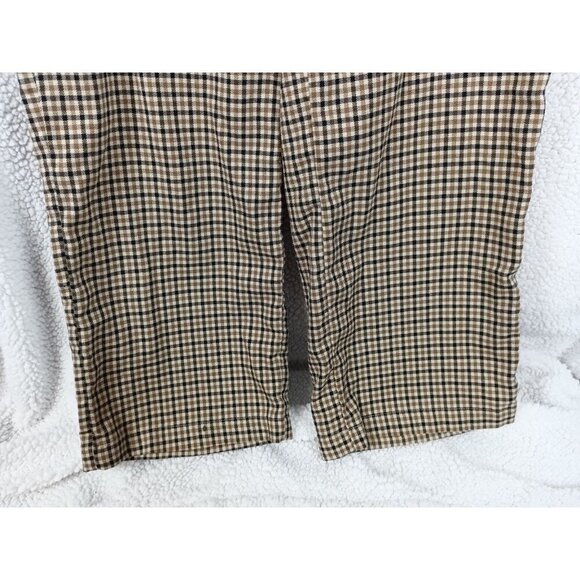 Who What Wear Womens Size 2 High Rise Plaid Cropped Wide Leg Stretch Pants Brown - Picture 4 of 11